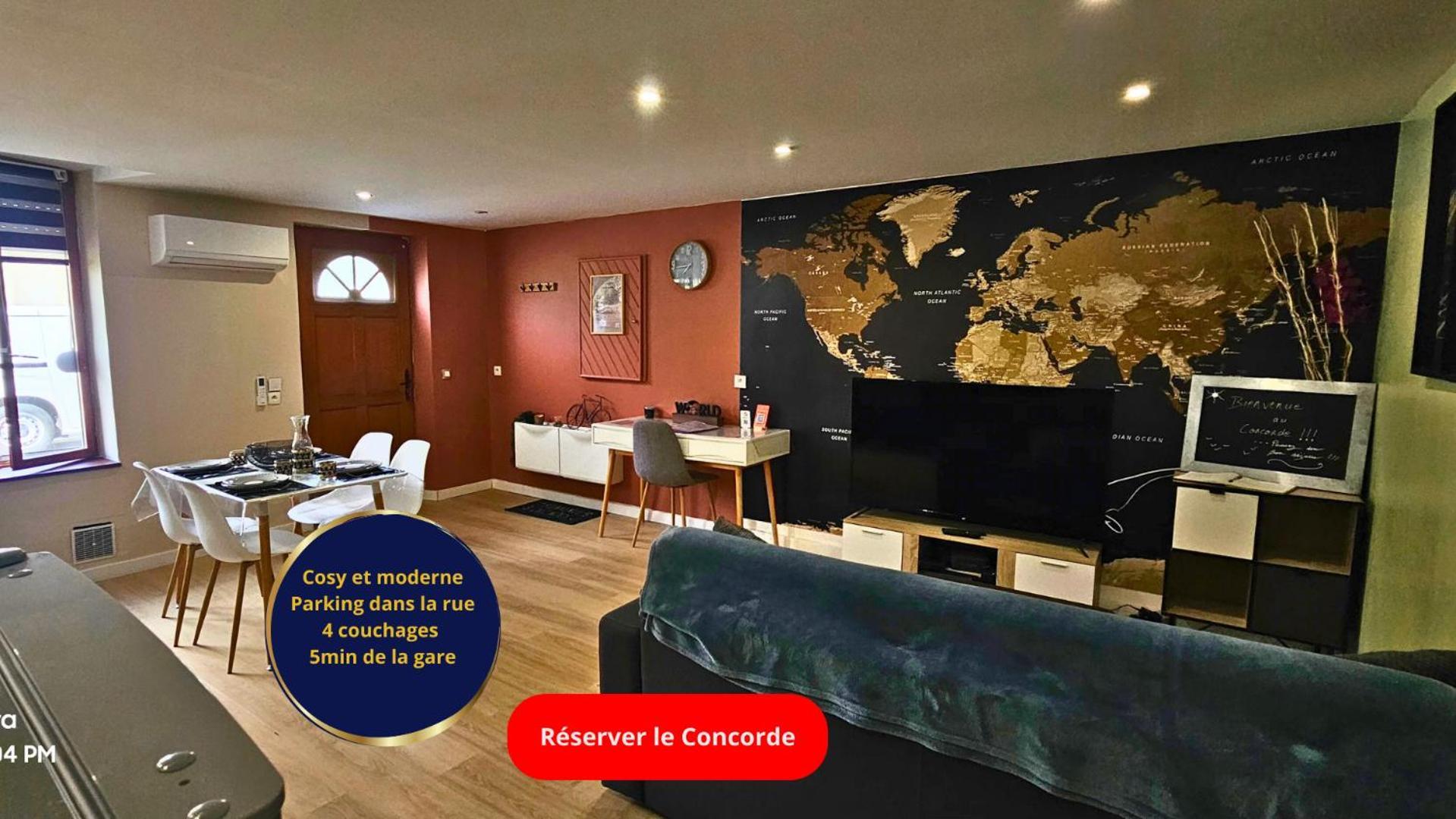 LE CONCORDE-Cosy-WIFI-Clim-Idéal-famille et pros Bram Extérieur photo